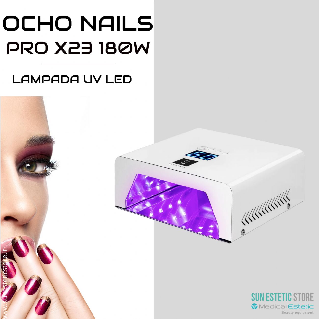 Ocho Nails PRO X23 180W Lampada UV Led per gel unghie