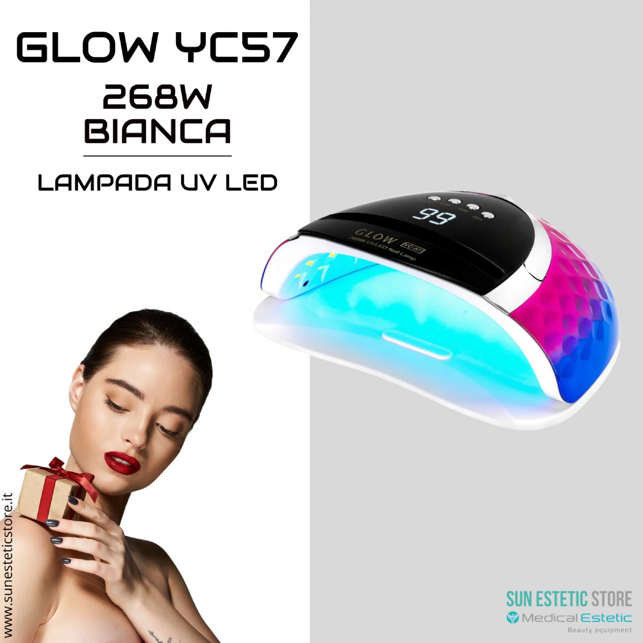 Glow YC57 lampada UV Led nails ricostruzione unghie essiccazione gel