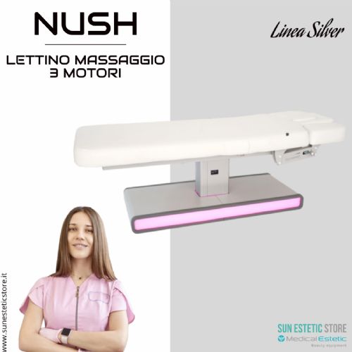 Nush Lettino massaggio elettrico 3 motori bianco arredamento estetica massaggi