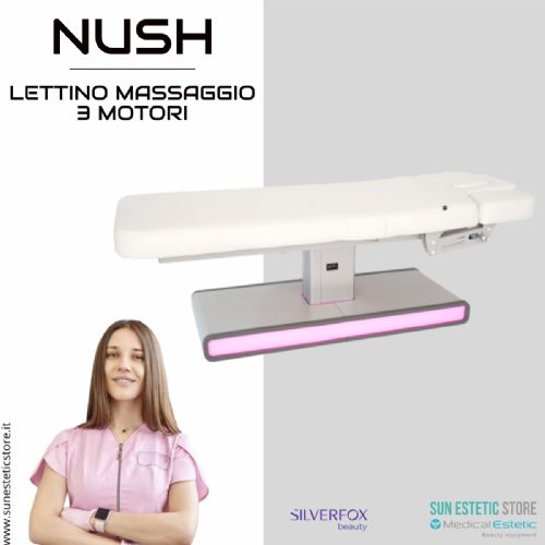 Nush Lettino massaggio elettrico 3 motori bianco arredamento estetica massaggi