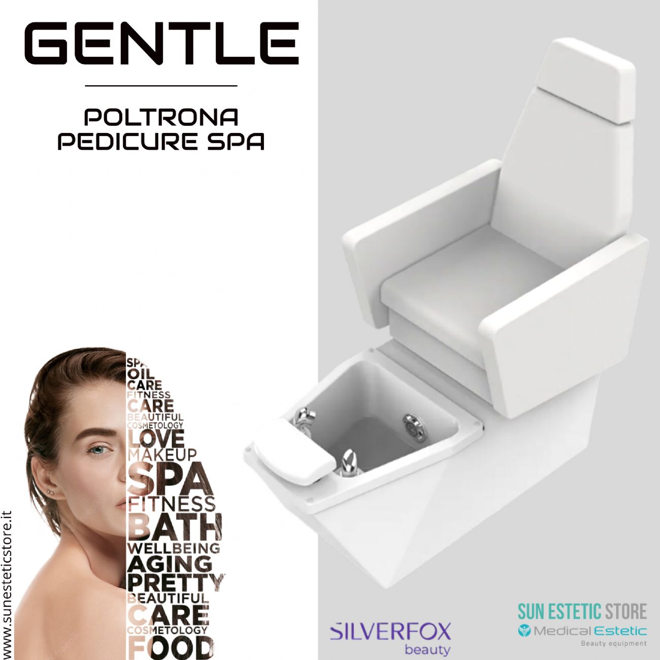 Gentle poltrona pedicure estetica spa elettrica 2 motori con Idromassaggio