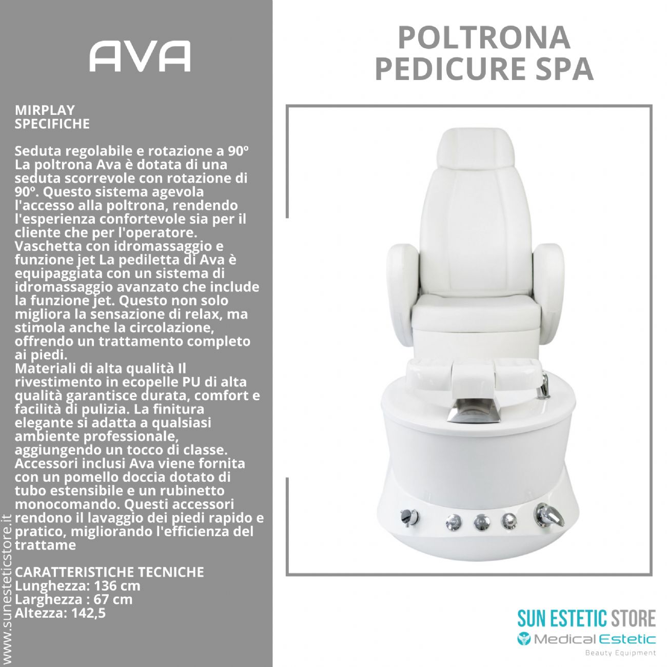 Ava poltrona pedicure Spa con idromassaggio