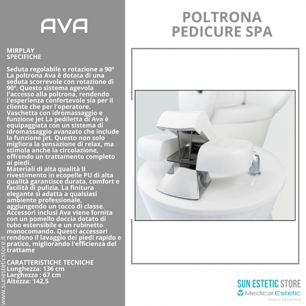 Ava poltrona pedicure Spa con idromassaggio