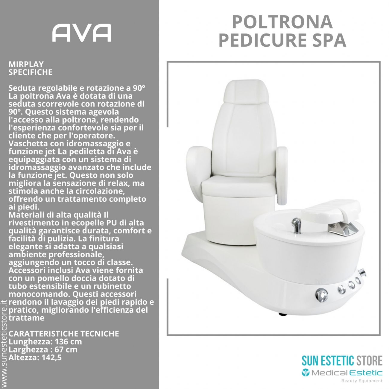 Ava poltrona pedicure Spa con idromassaggio