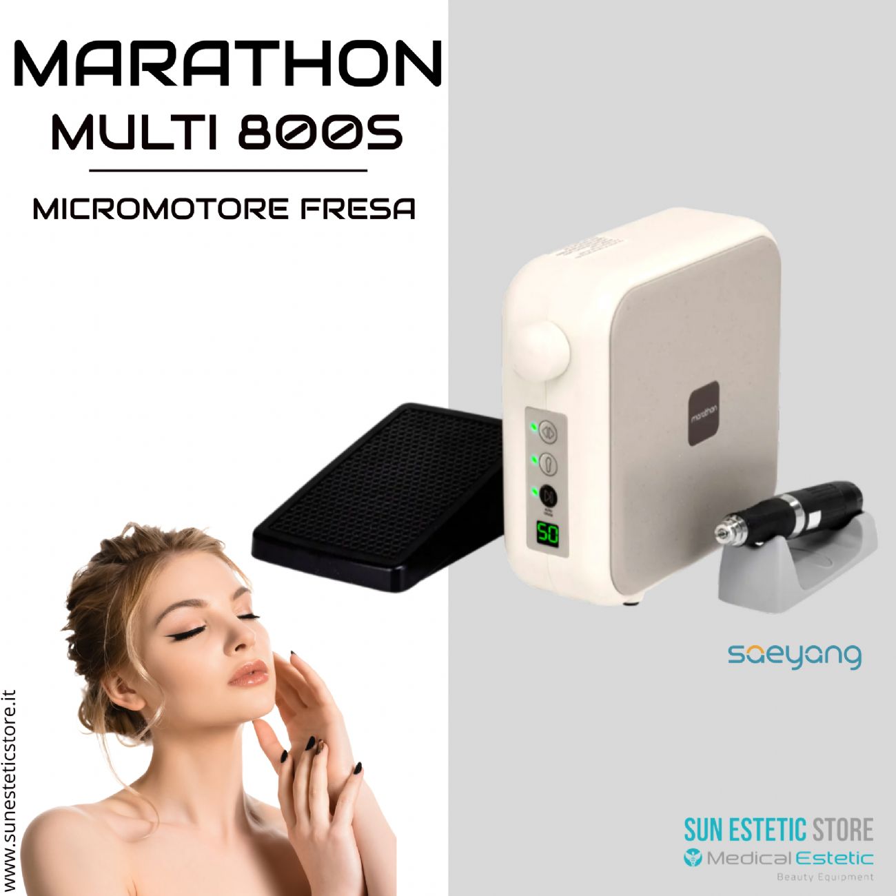 Marathon Multi800S BS50C FS60 Micromotore fresa nails