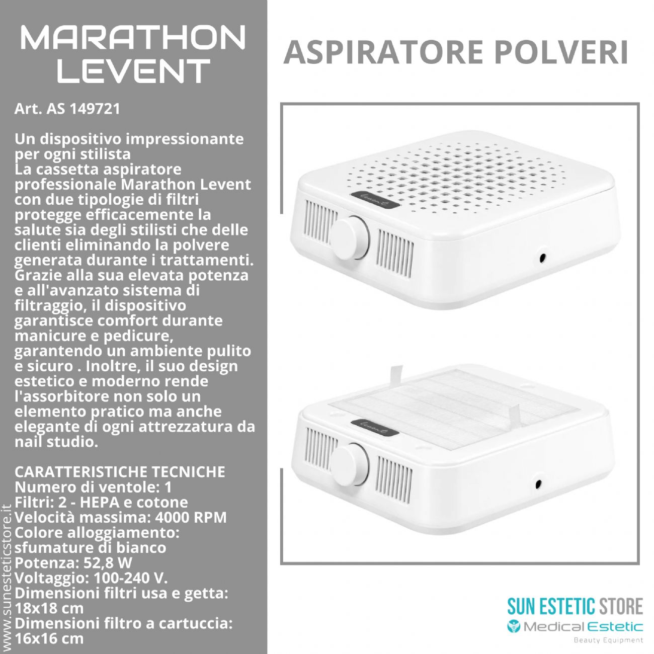 Marathon Levent Saeyang Aspiratore di polveri nails