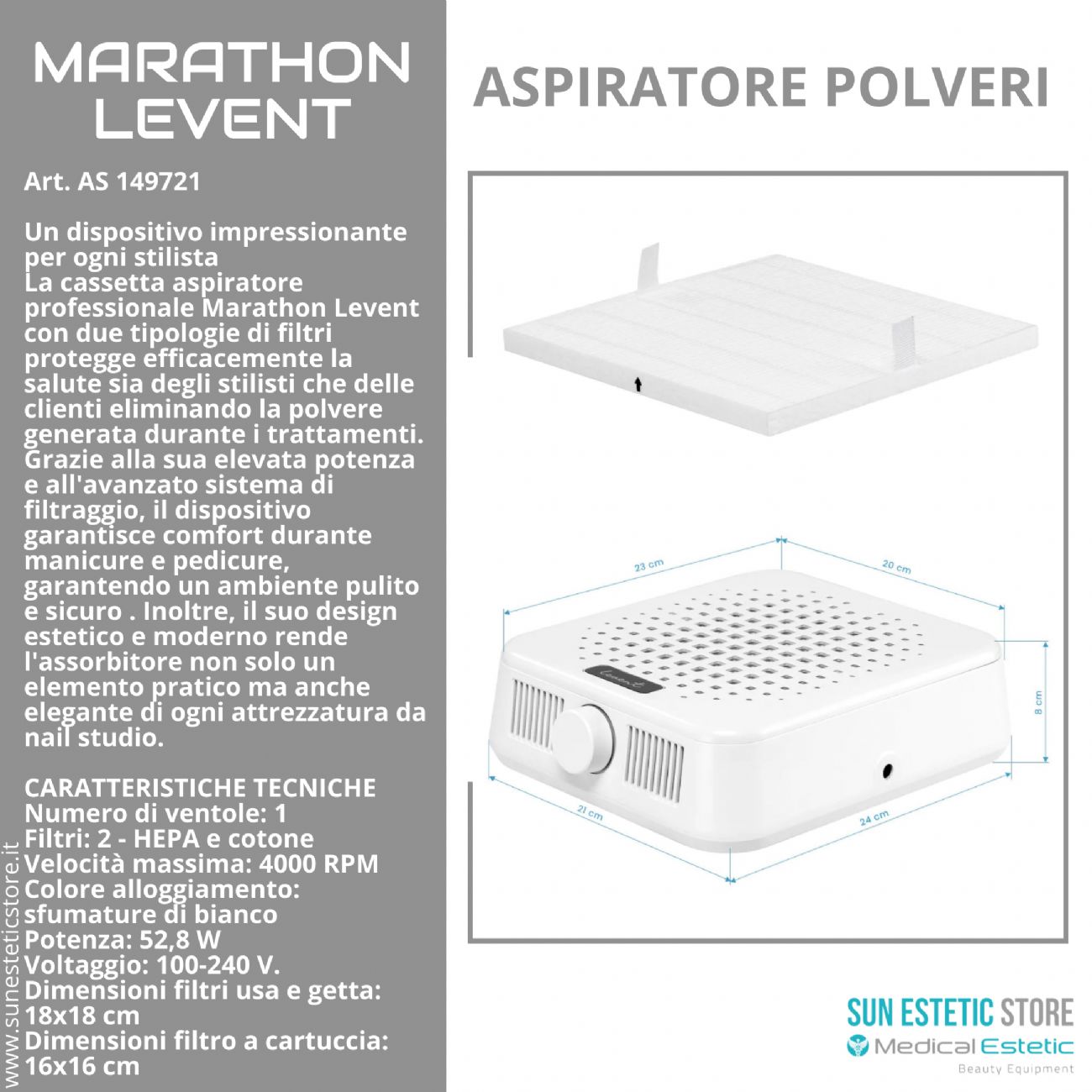 Marathon Levent Saeyang Aspiratore di polveri nails