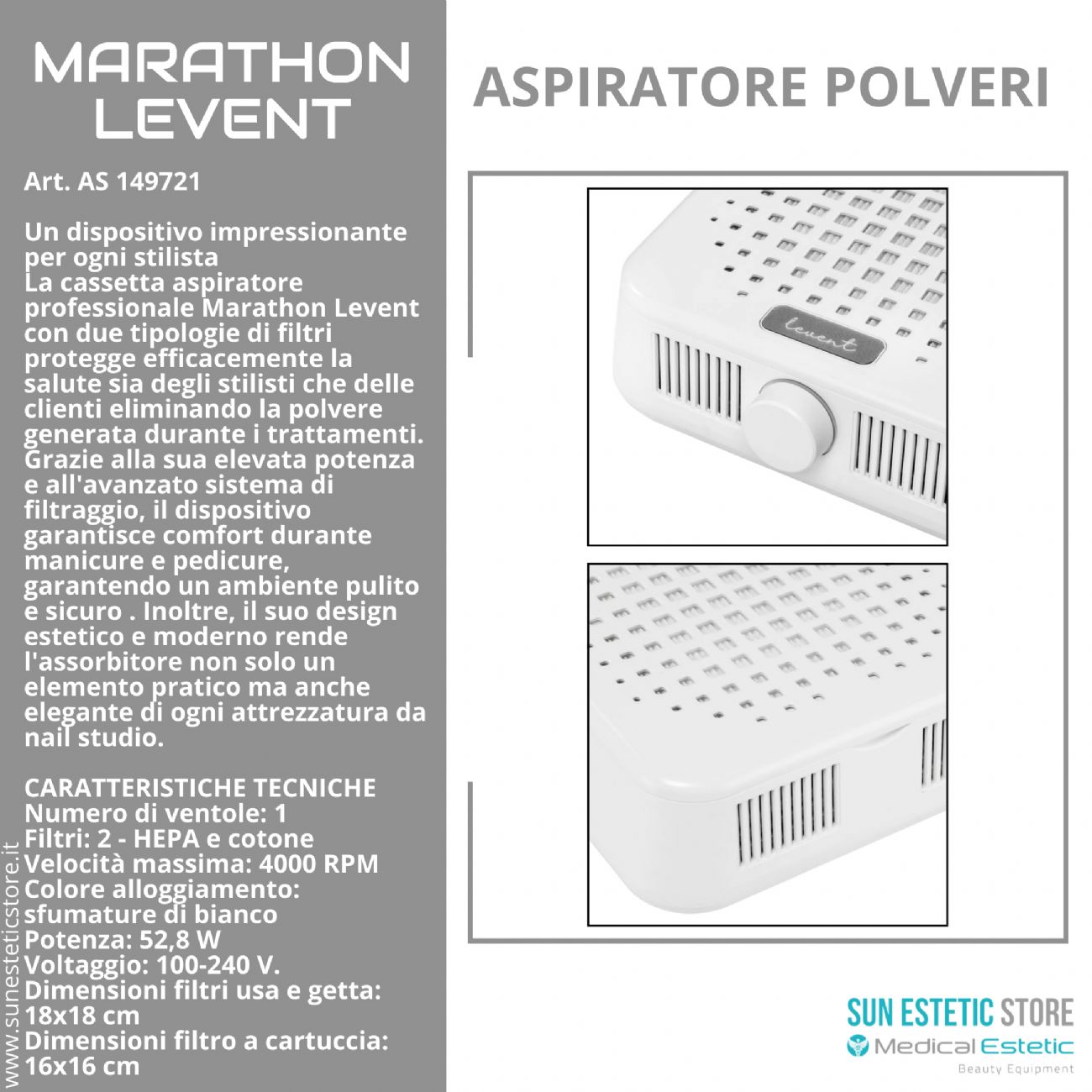 Marathon Levent Saeyang Aspiratore di polveri nails