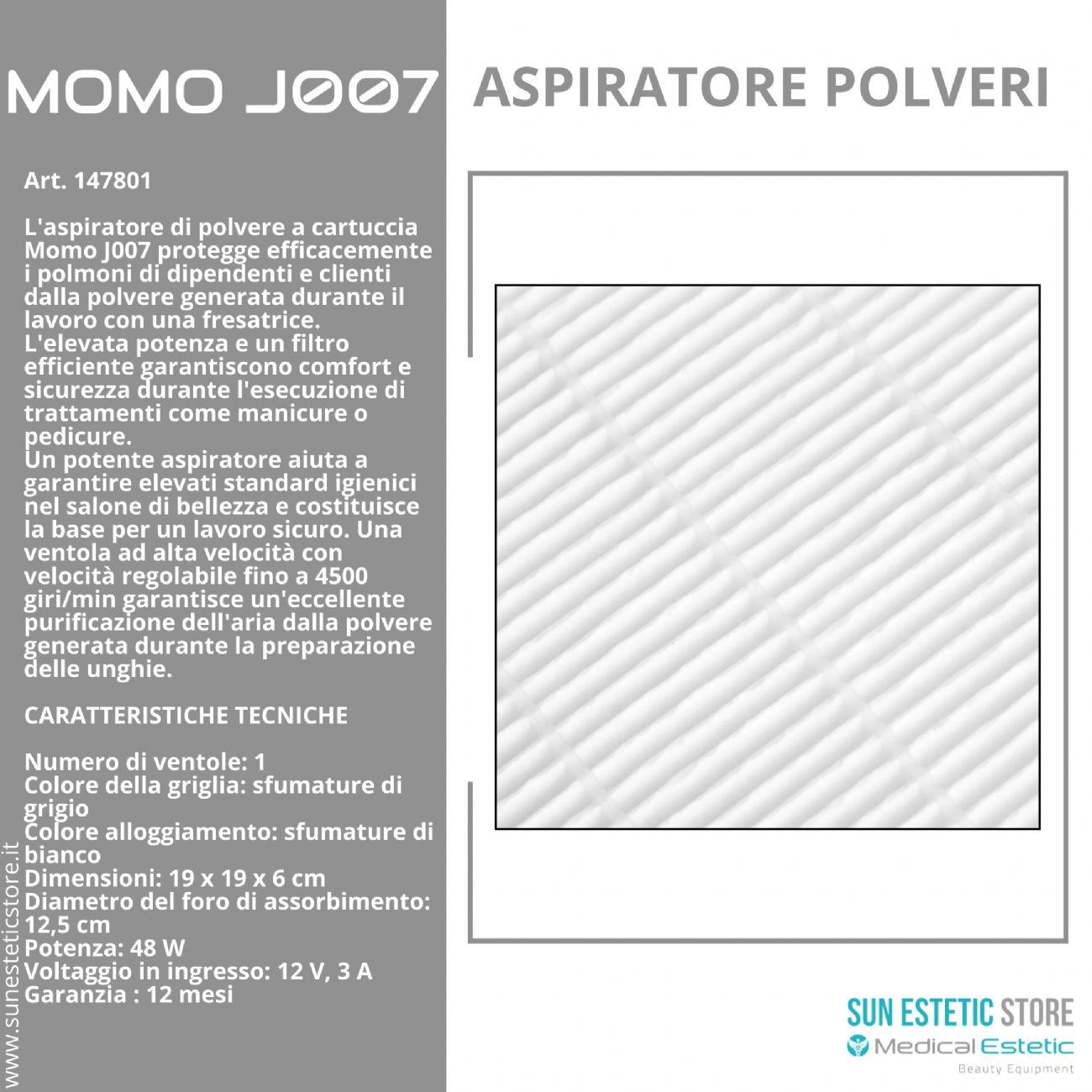 Momo J007 48W Aspiratore polveri manicure