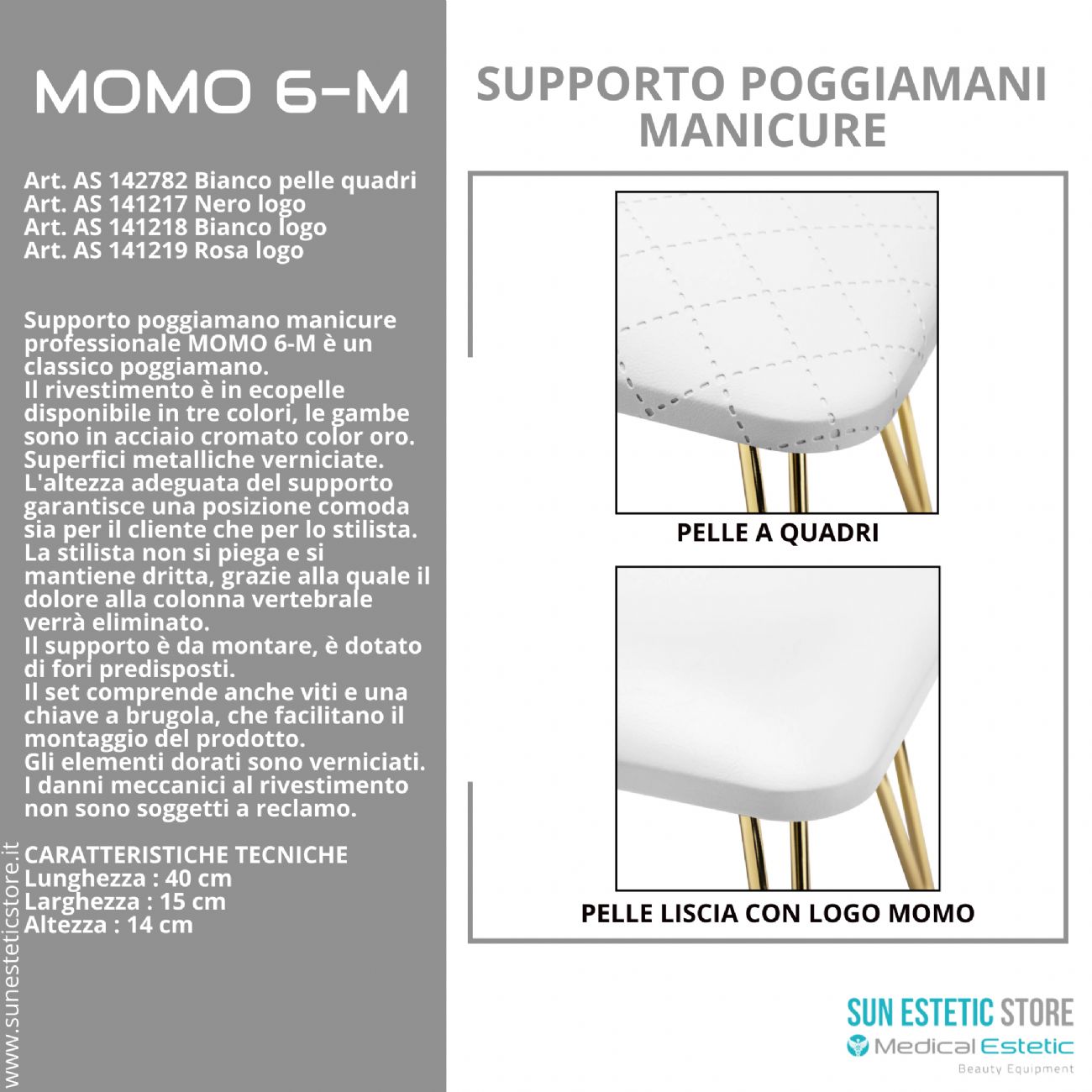 Momo 6-M Supporto poggiamani manicure