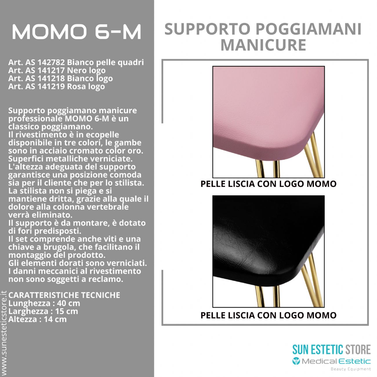 Momo 6-M Supporto poggiamani manicure