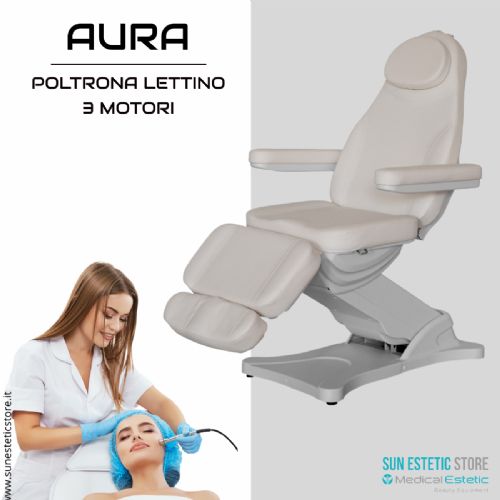 Aura poltrona lettino 3 motori per estetica