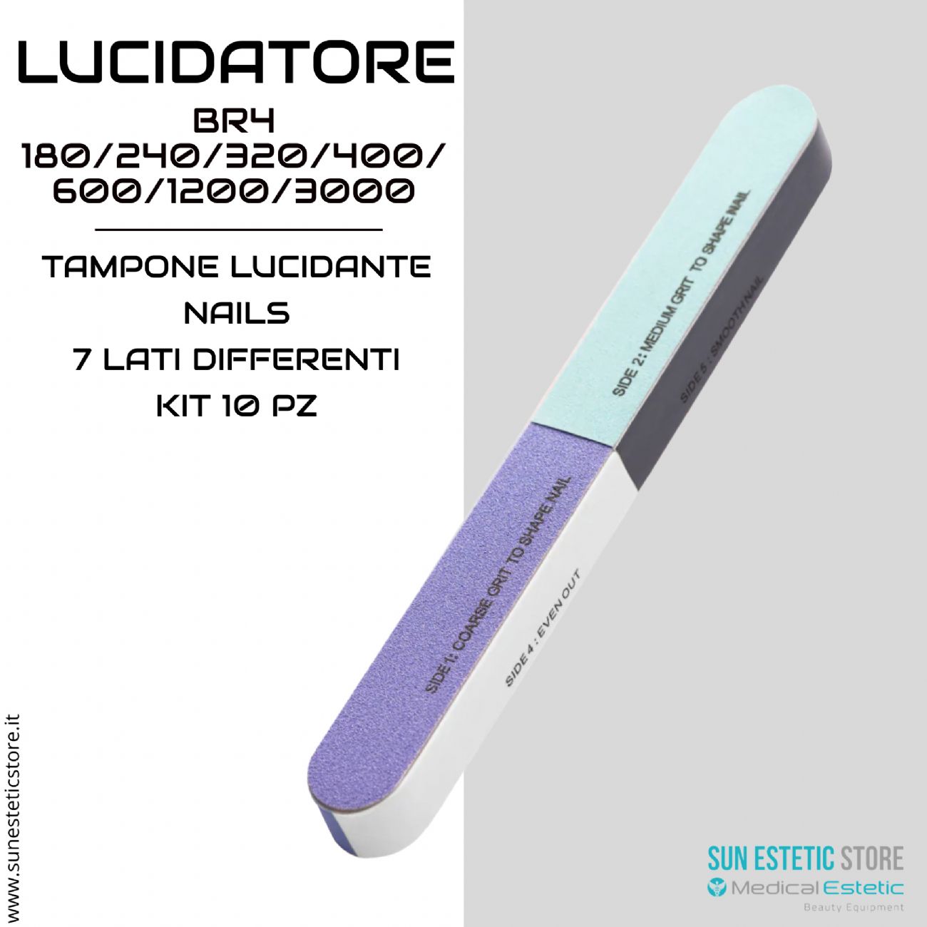 Lucidatore per Unghie Ocho nails a 7 lati BR4 180/240/320/400/600/1200/3000