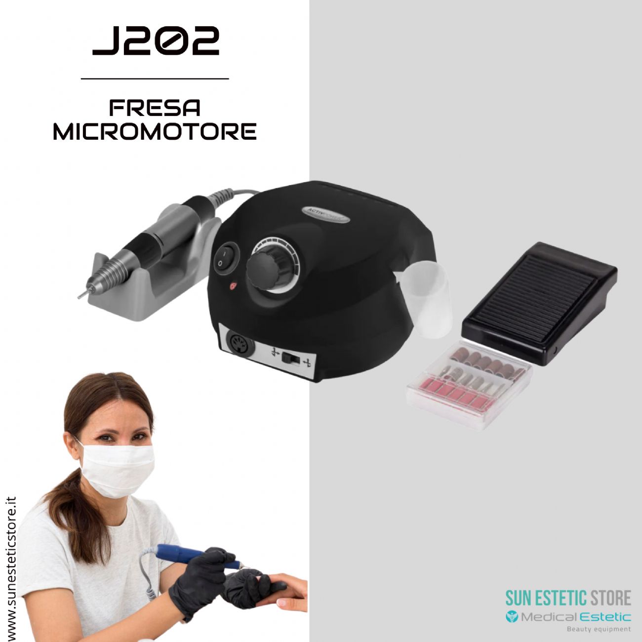 J202 Fresa micromotore per manicure pedicure 35000 giri