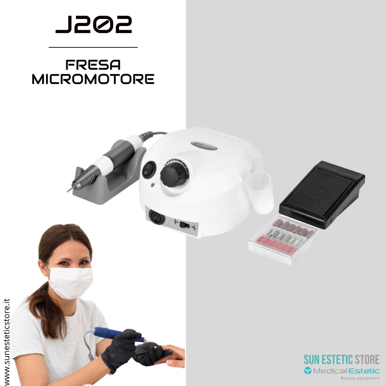 J202 Fresa micromotore per manicure pedicure 35000 giri