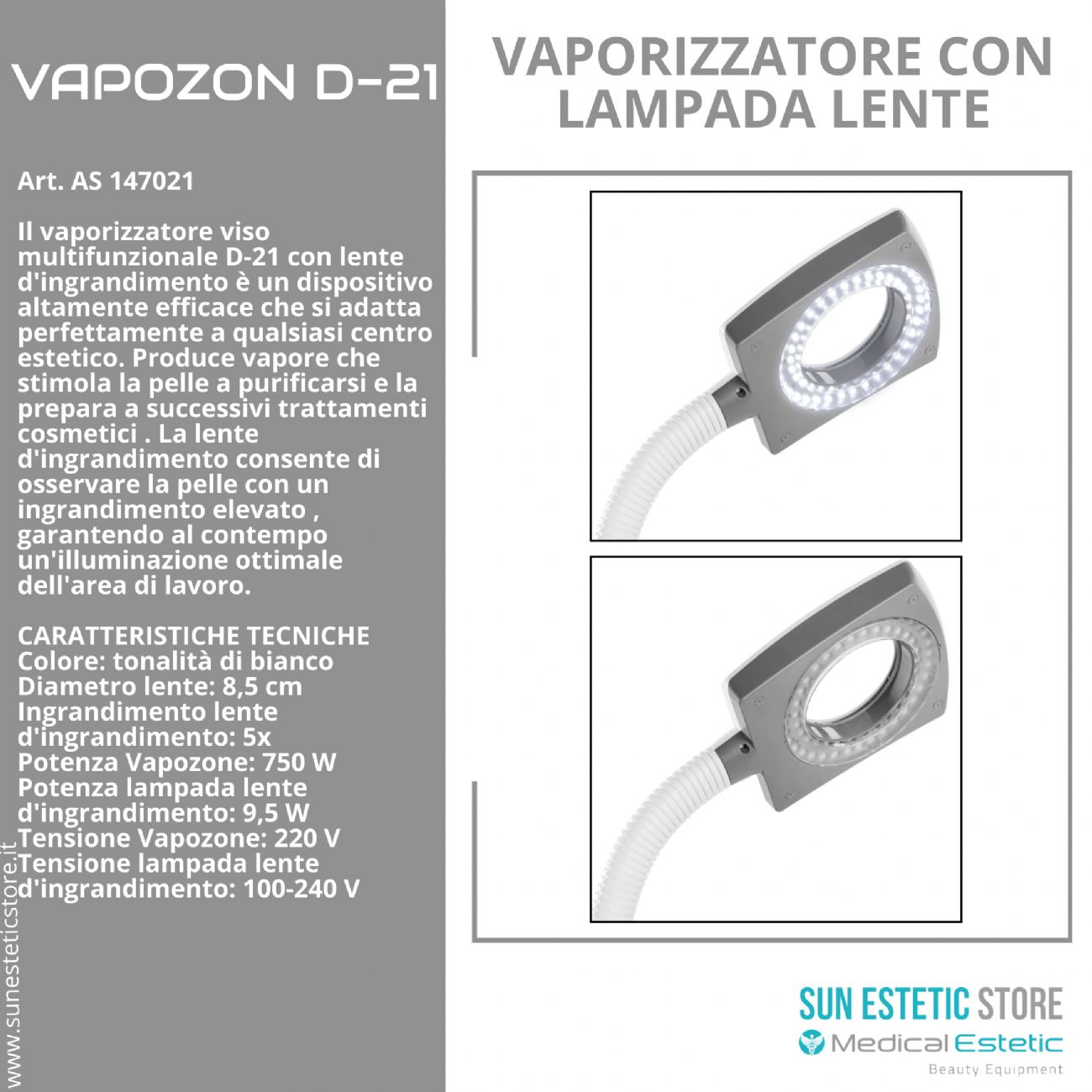 Vapozon D-21 vaporizzatore con lampada len