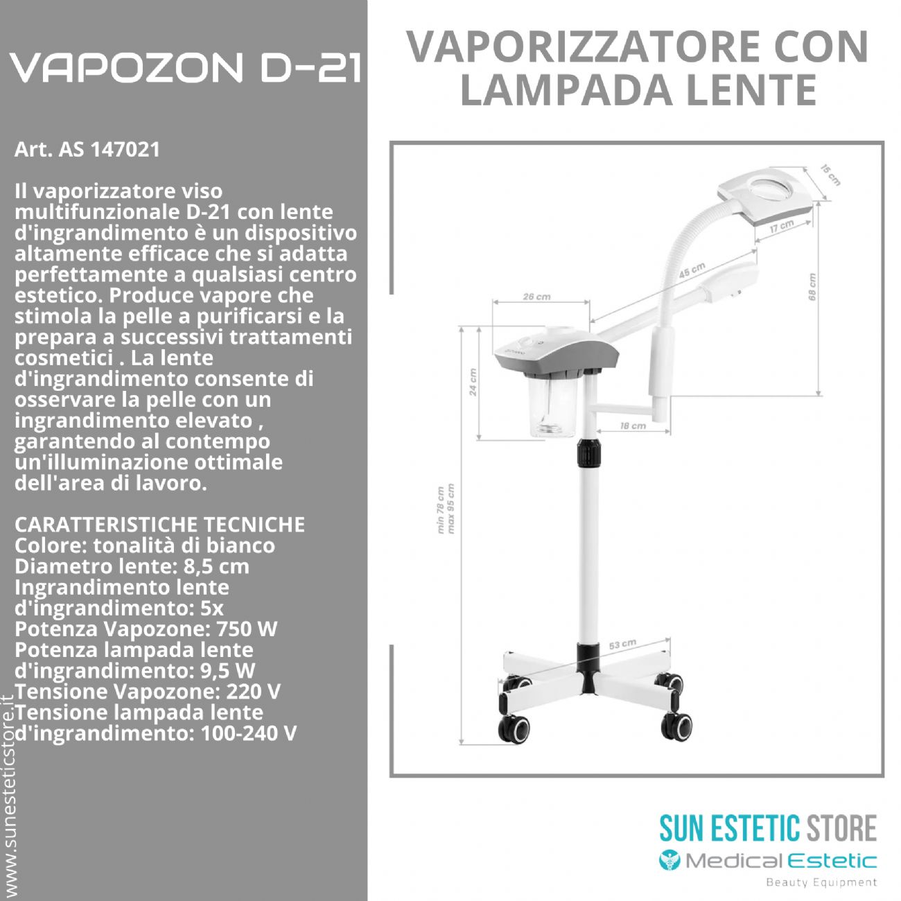 Vapozon D-21 vaporizzatore con lampada len