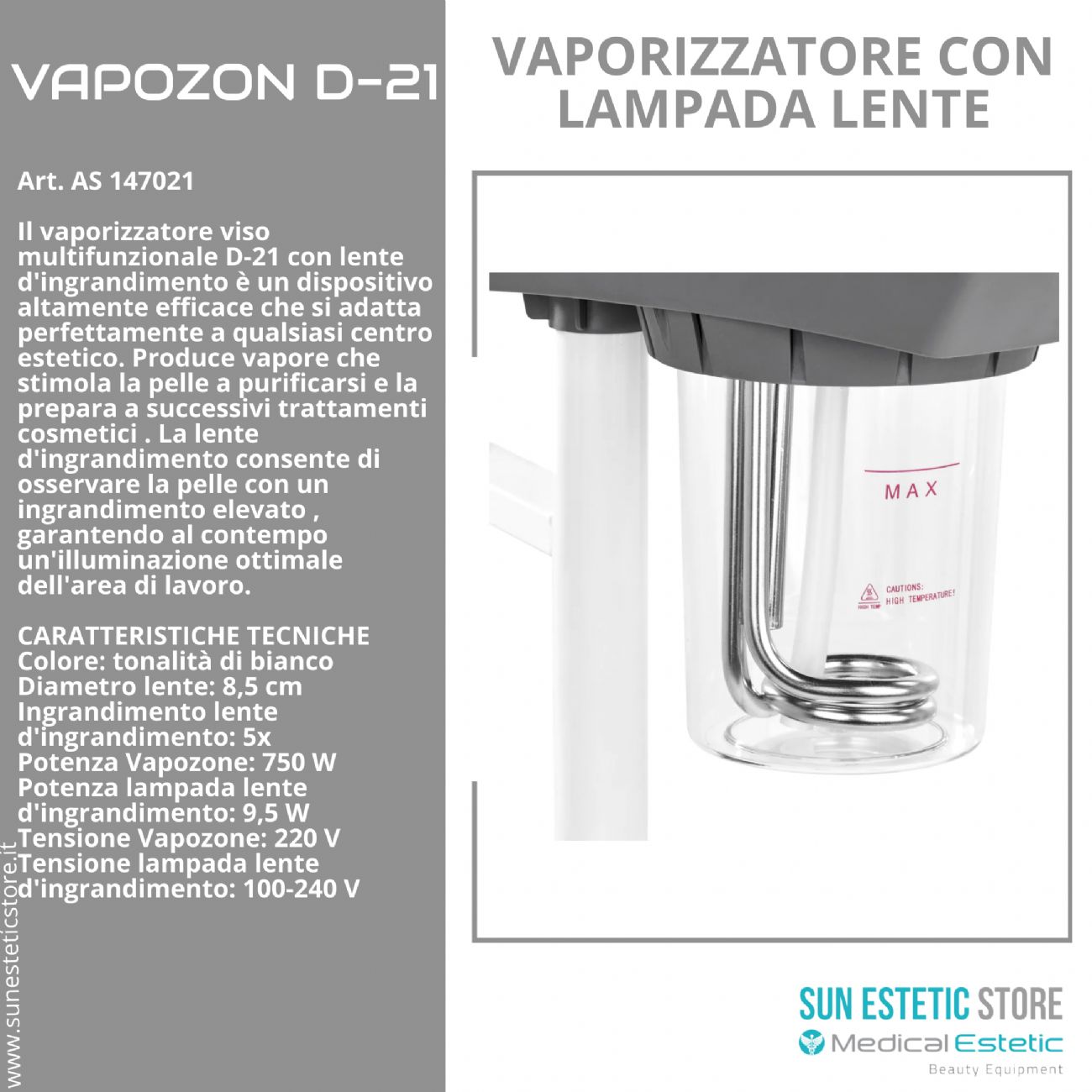 Vapozon D-21 vaporizzatore con lampada len