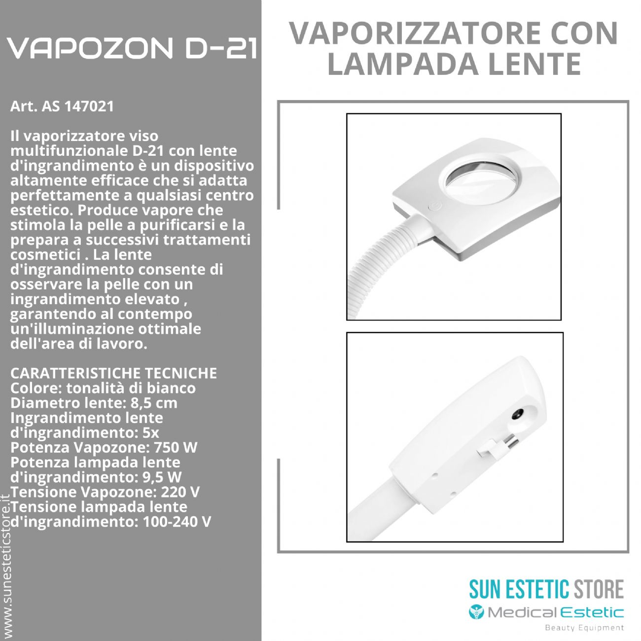 Vapozon D-21 vaporizzatore con lampada len