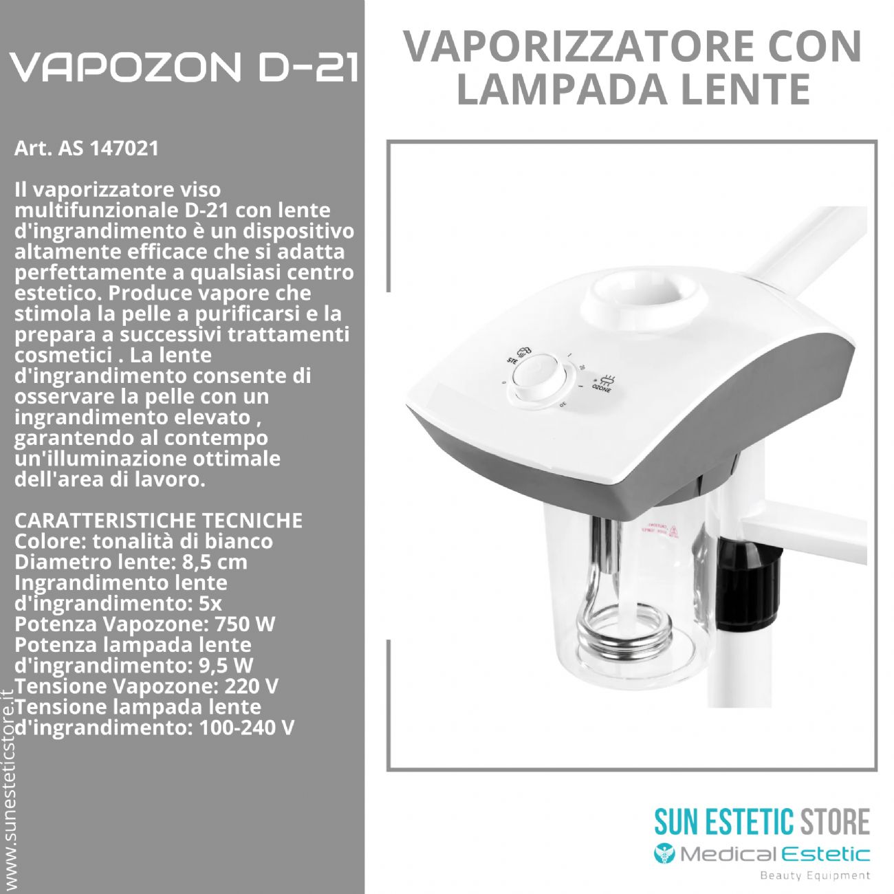 Vapozon D-21 vaporizzatore con lampada len