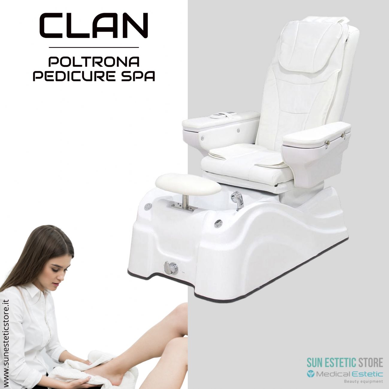 Clan poltrona pedicure elettrica massaggio aria shiatzu