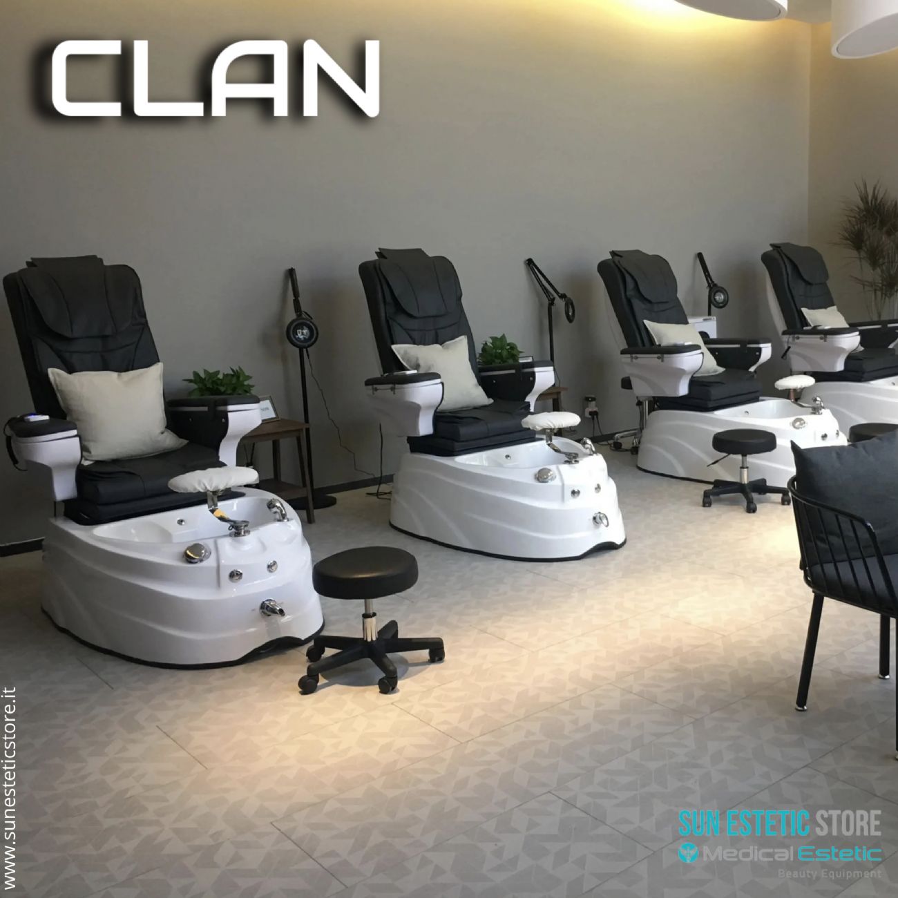 Clan poltrona pedicure elettrica massaggio aria shiatzu