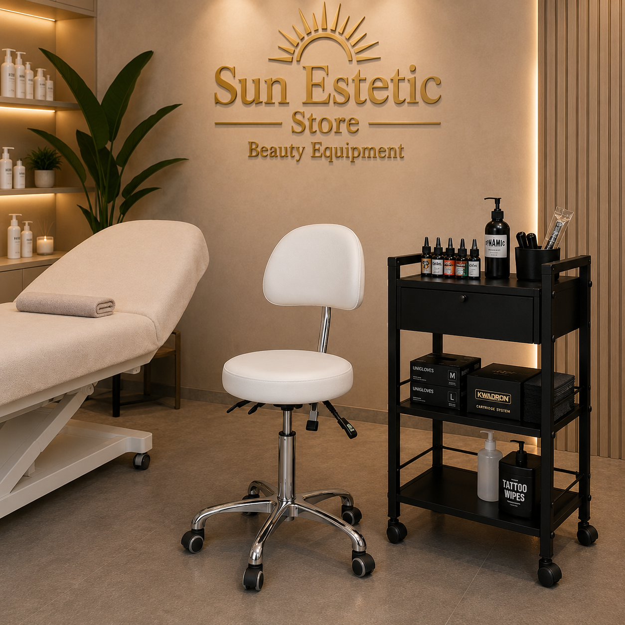 Zin Back sgabello con schienale multiuregolabile ergonomico bianco base cromata