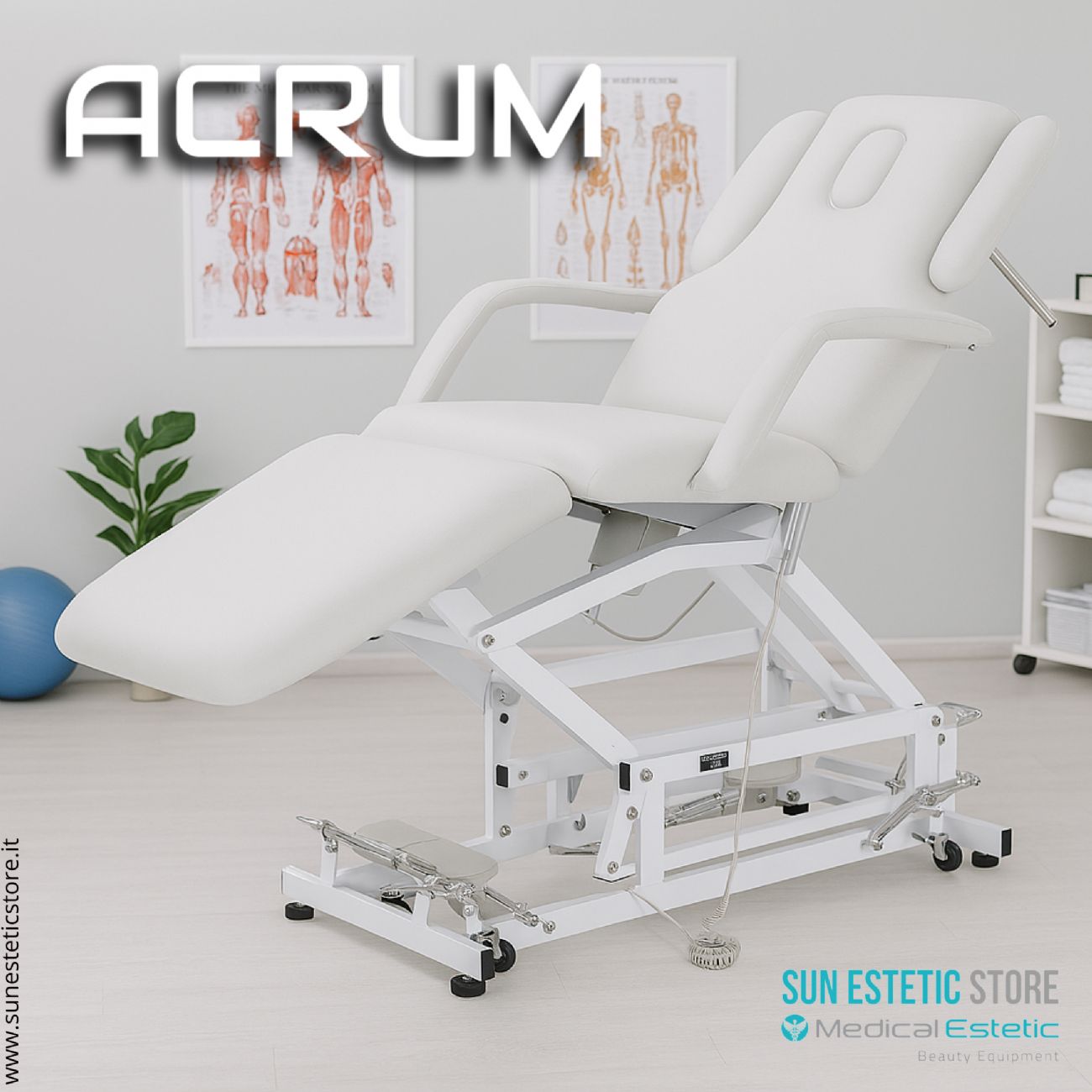 Acrum lettino elettrico per fisioterapia 3 motori 2 snodi