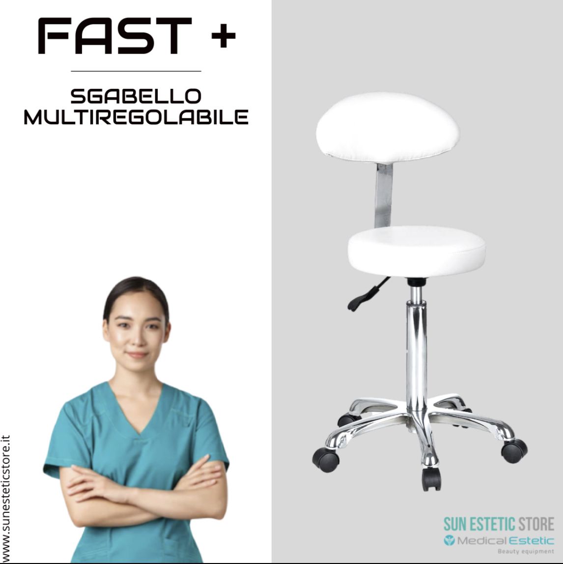 Fast + sgabello con schienale regolabile