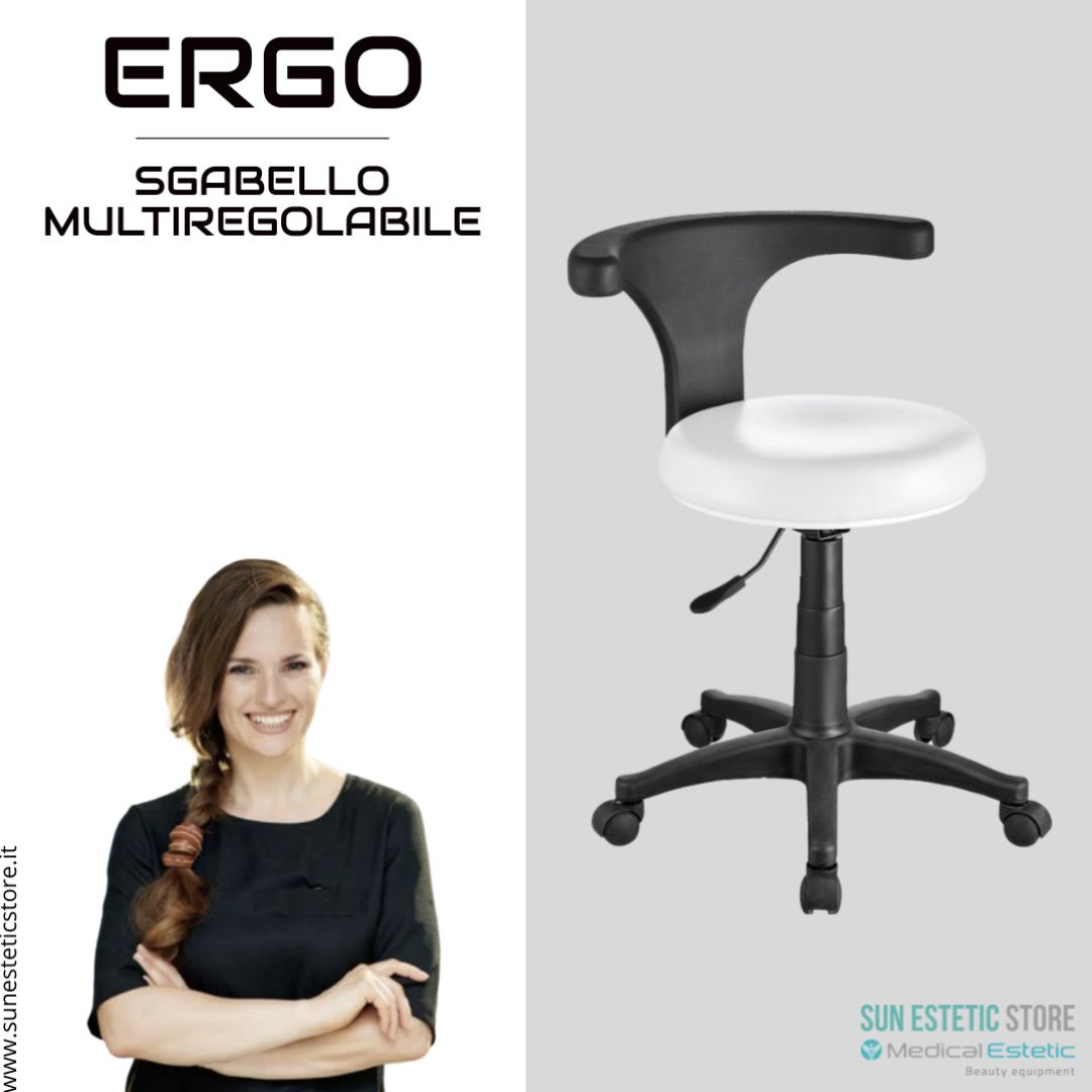 Ergo sgabello design innovativo professionale pedicure estetica medico