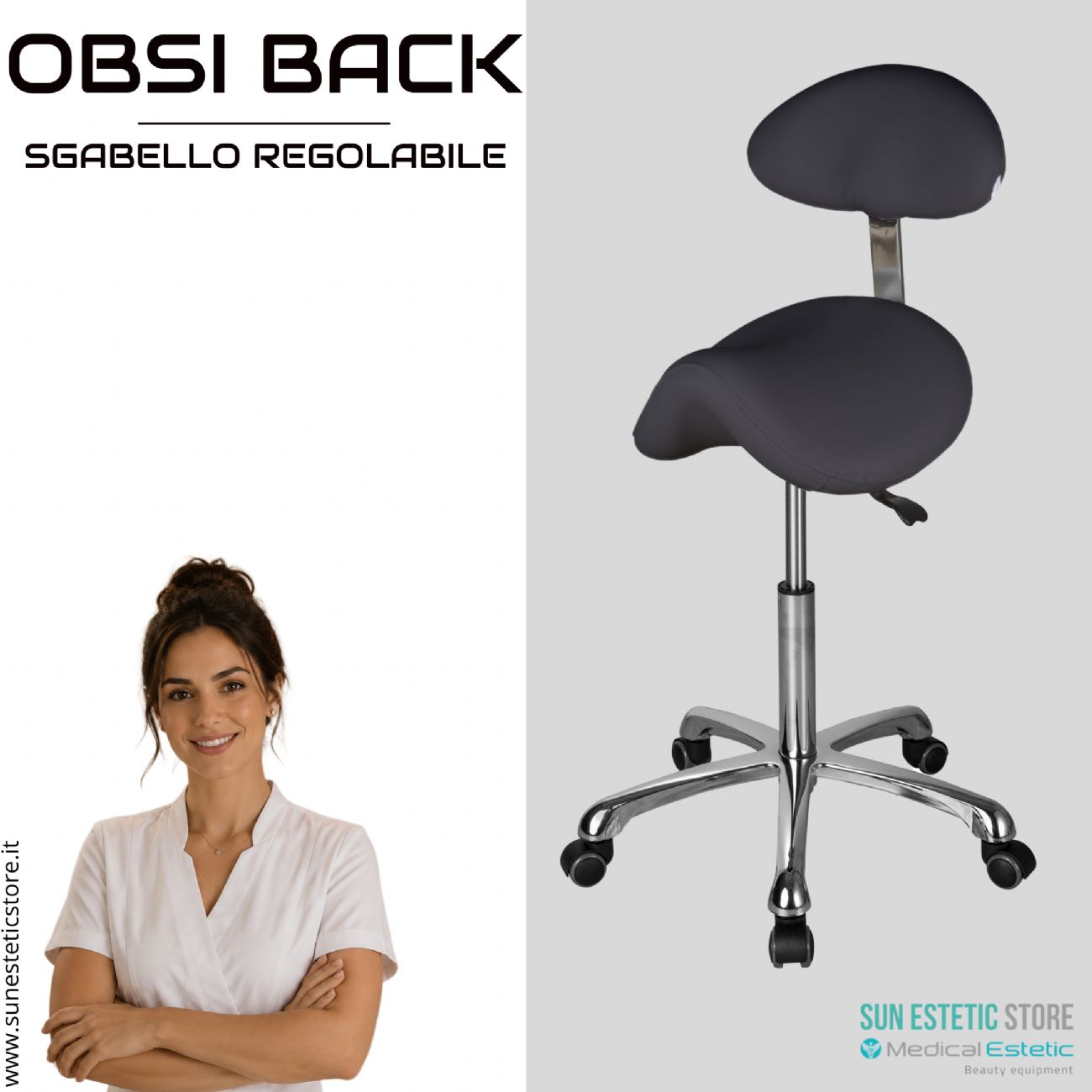 Organic + sgabello design elegante ergonomico professionale per estetica