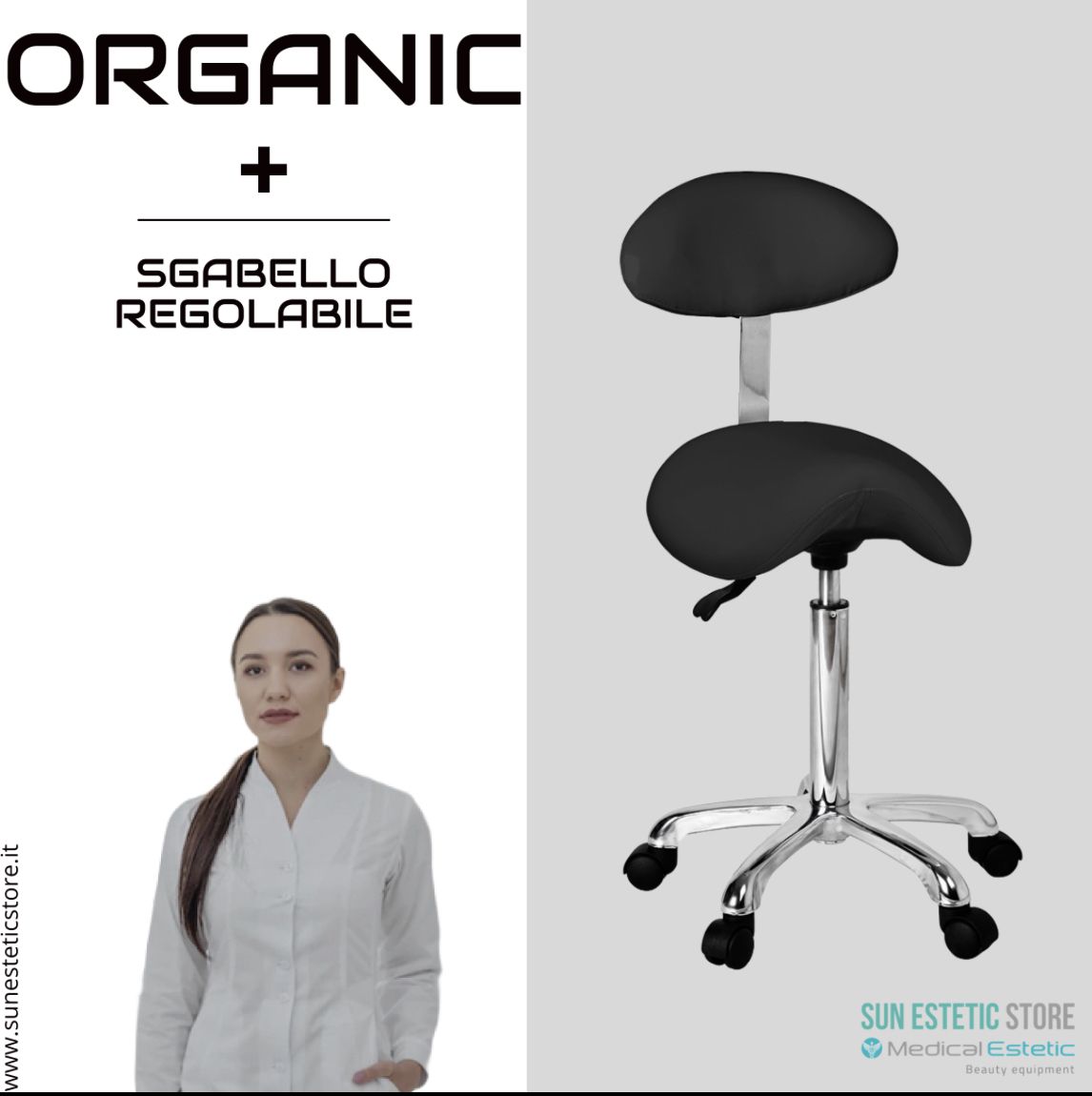 Organic + sgabello design elegante ergonomico professionale per estetica