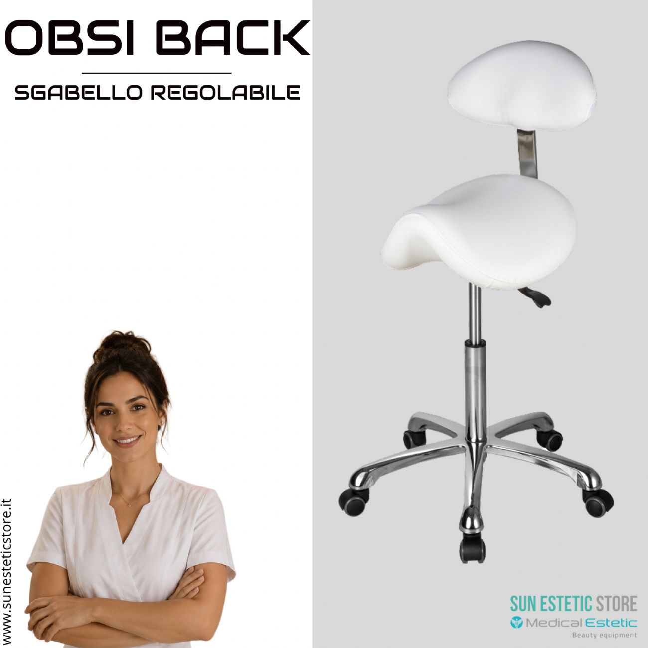 Organic + sgabello design elegante ergonomico professionale per estetica