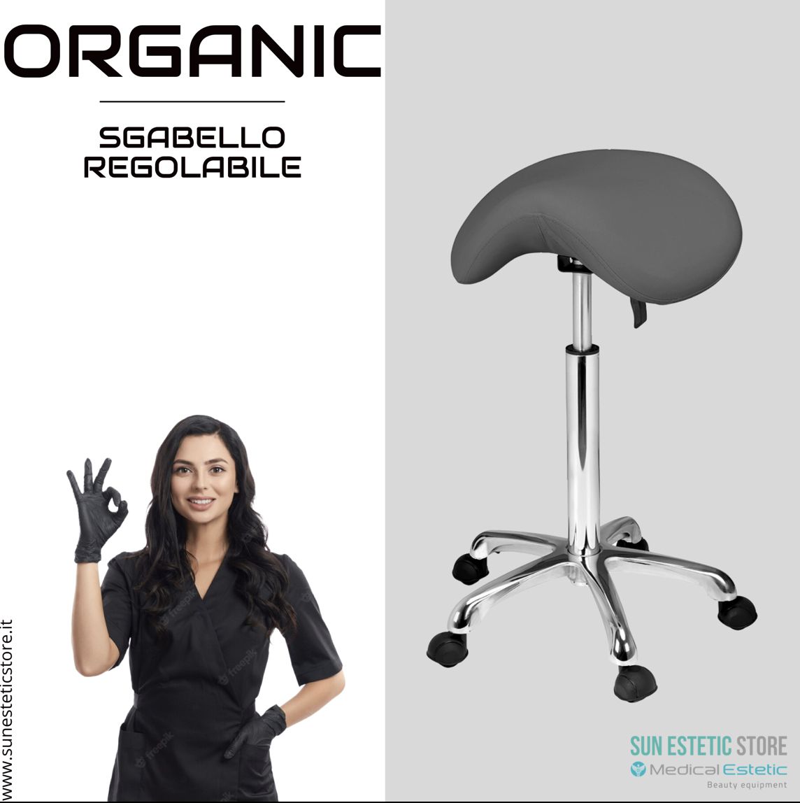 Organic sgabello sagomato regolabile senza schienale estetica parrucchiere medico dentista