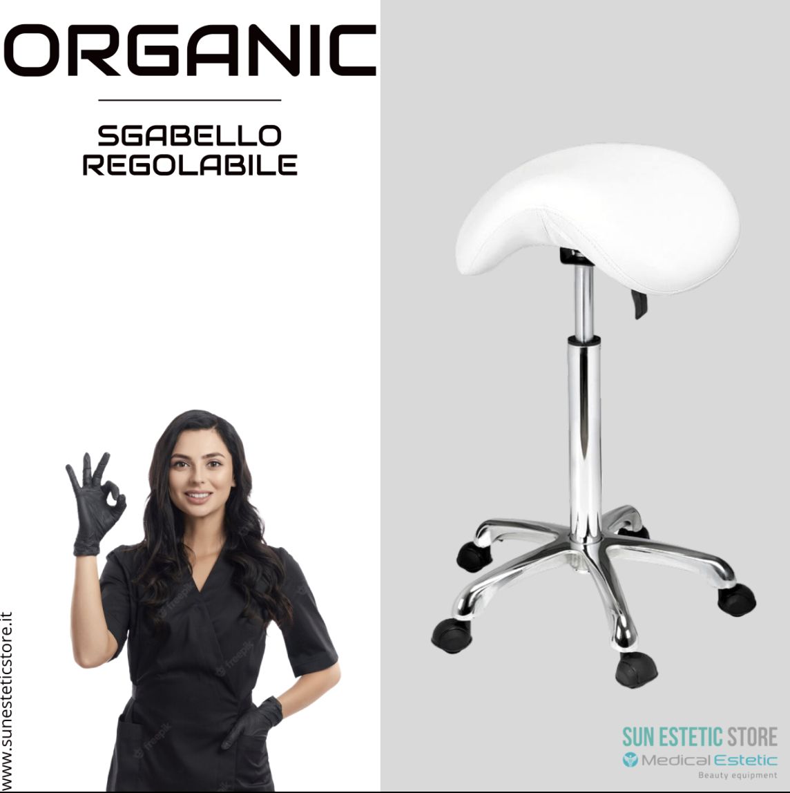 Organic sgabello sagomato regolabile senza schienale estetica parrucchiere medico dentista