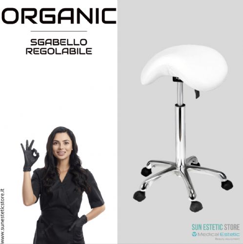 Organic sgabello sagomato regolabile senza schienale estetica parrucchiere medico dentista