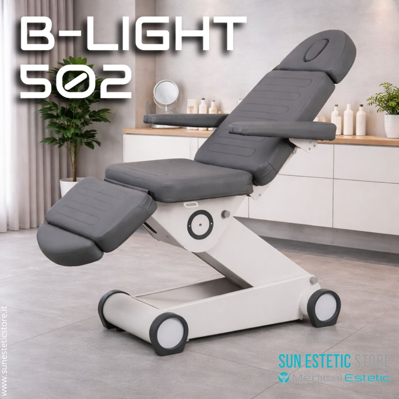 B-light 502 Poltrona lettino professionale elettrica 4 motori estetica studio medico