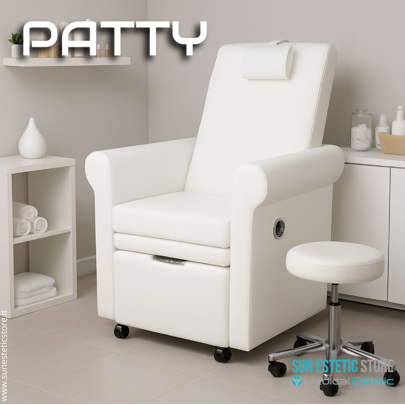 Patty Poltrona pedicure professionale con pistone a gas estetica spa