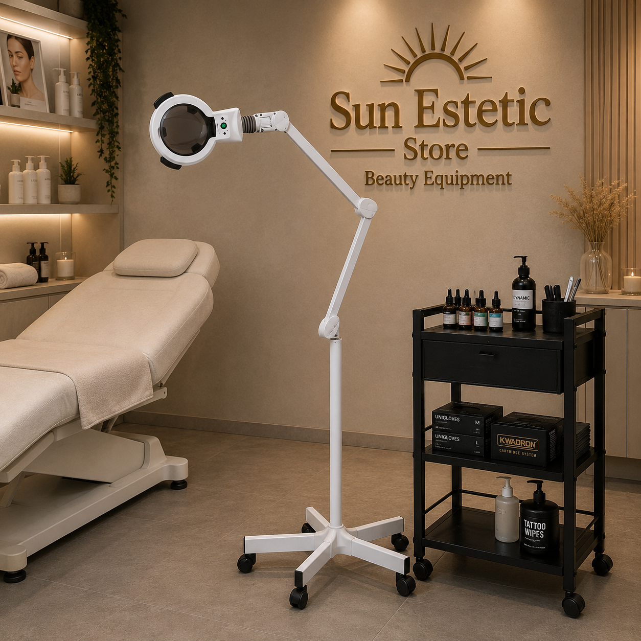Zoom lampada led lente ingrandimento 5 diottrie estetica 
