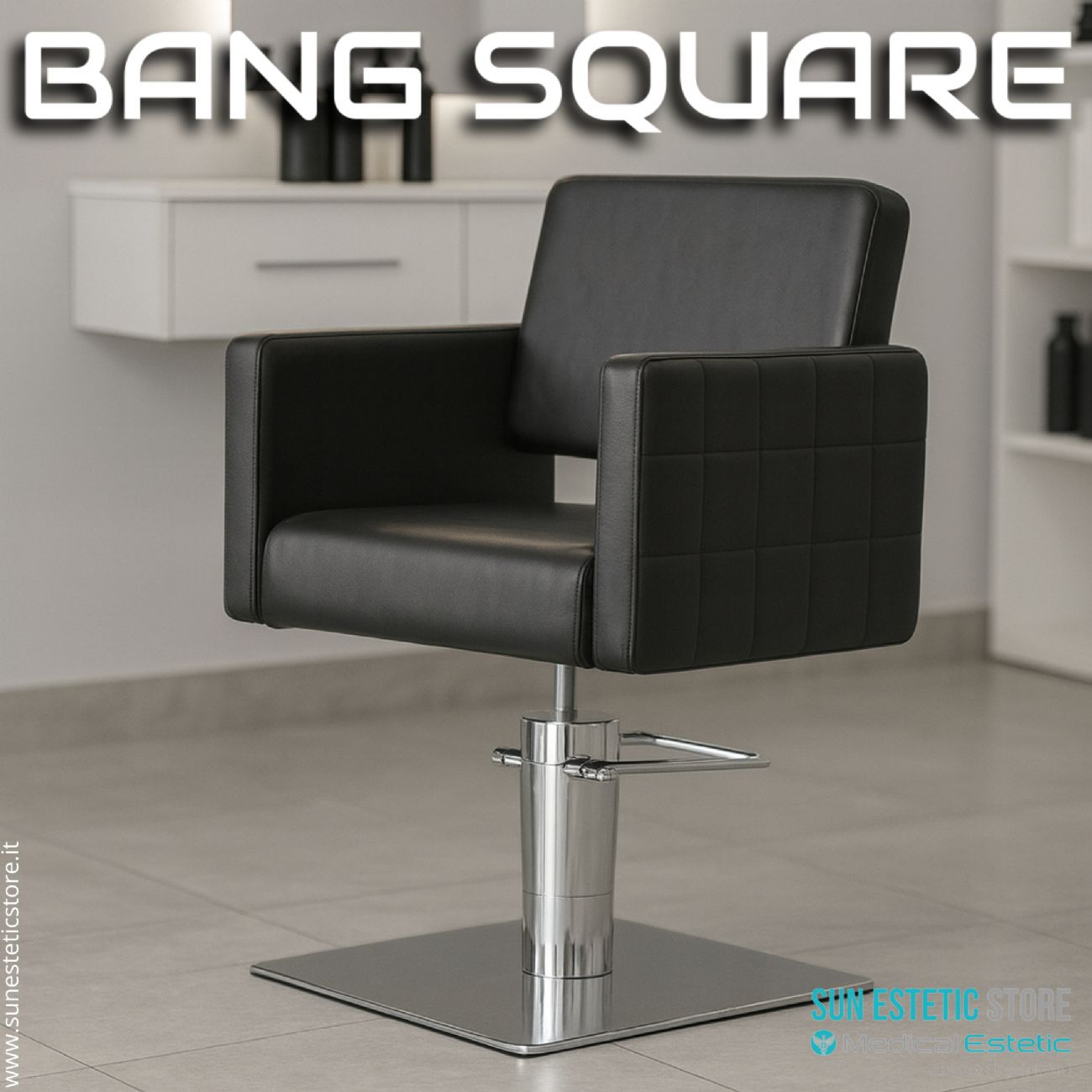 Bang Square Poltrona taglio parrucchiere regolazione con pompa idraulica