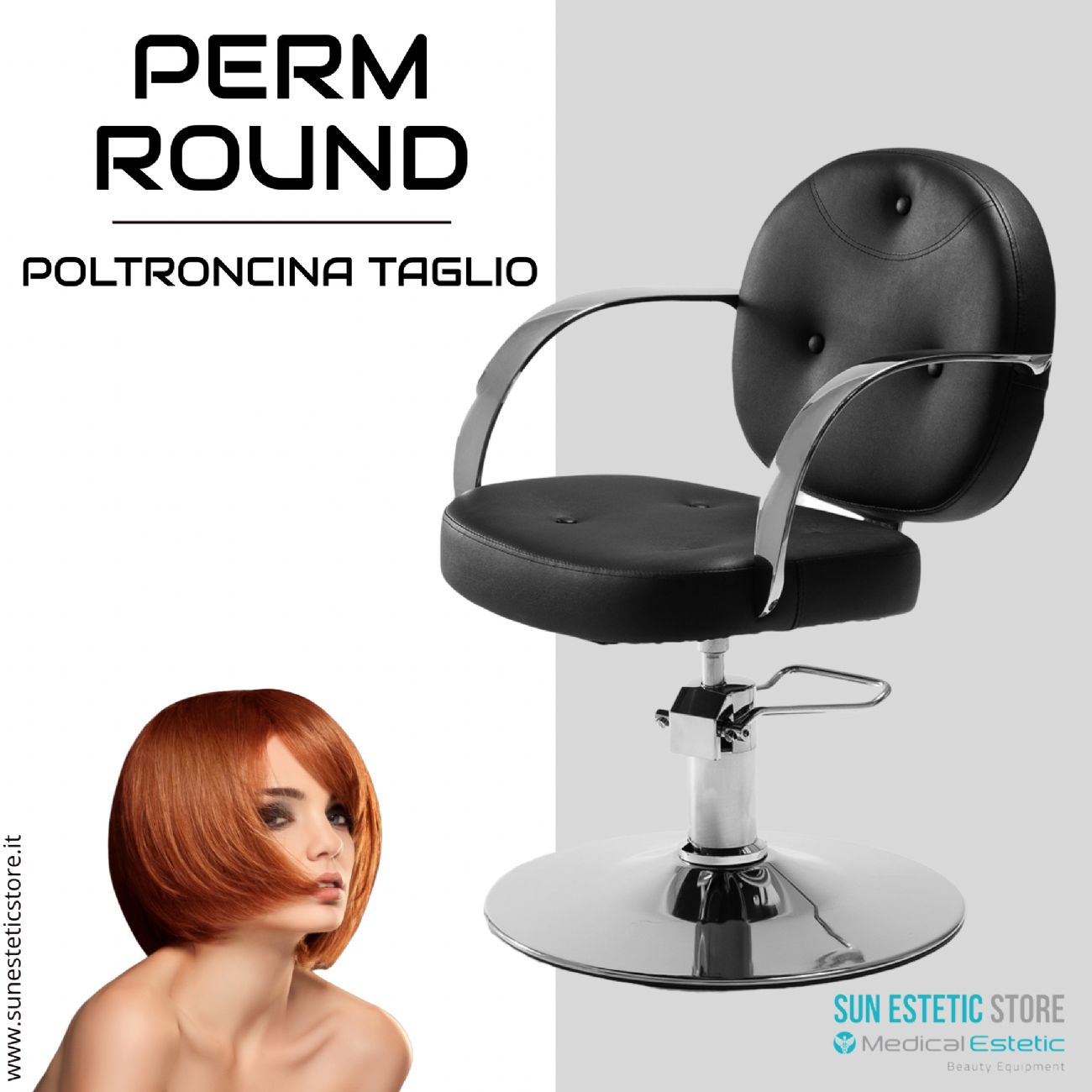 Perm Round poltroncina taglio idraulica per parrucchiere