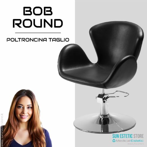 Bob Round poltroncina taglio idraulica con base rotonda