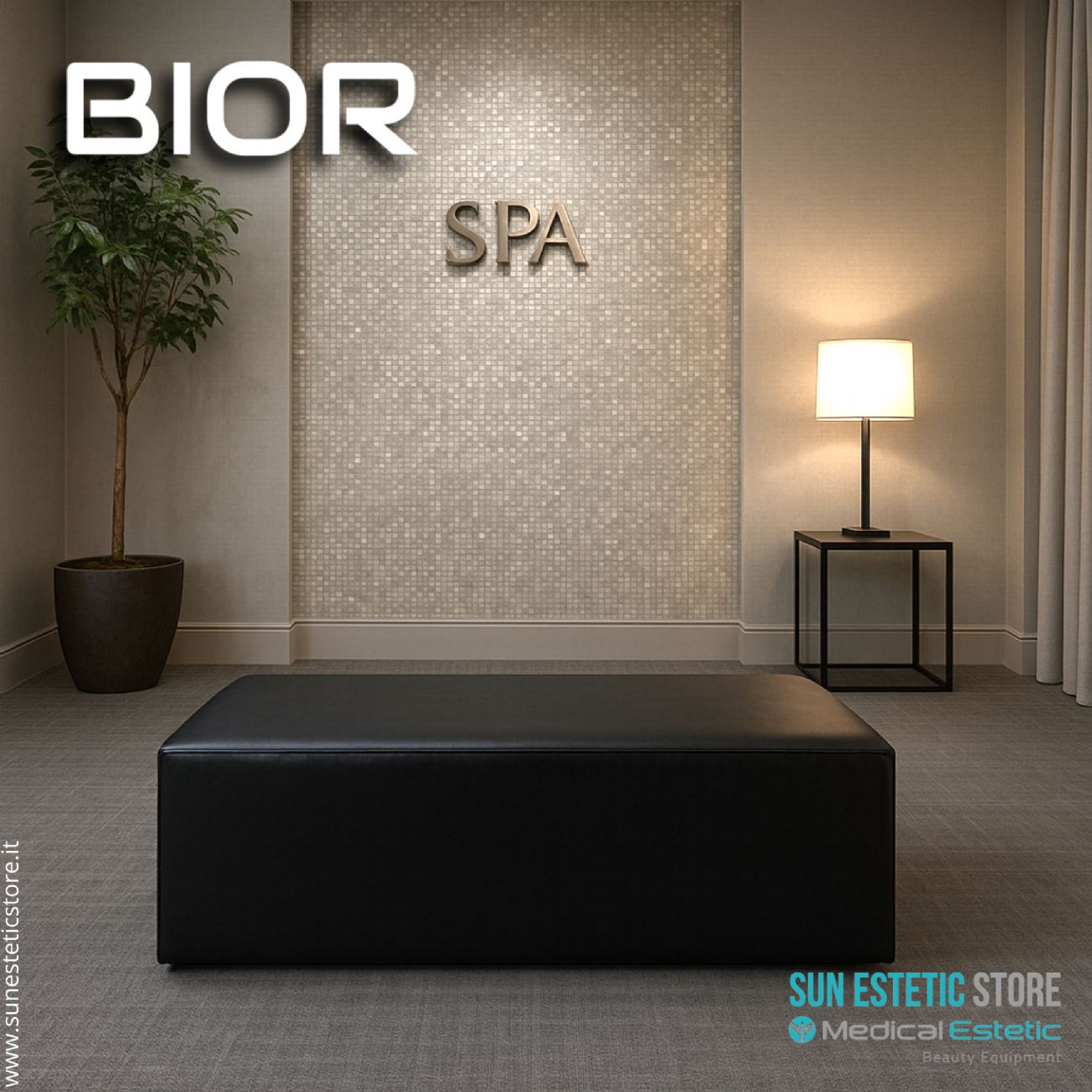 Bior 180 divanetto in pelle reception attesa arredamenti ingresso negozio
