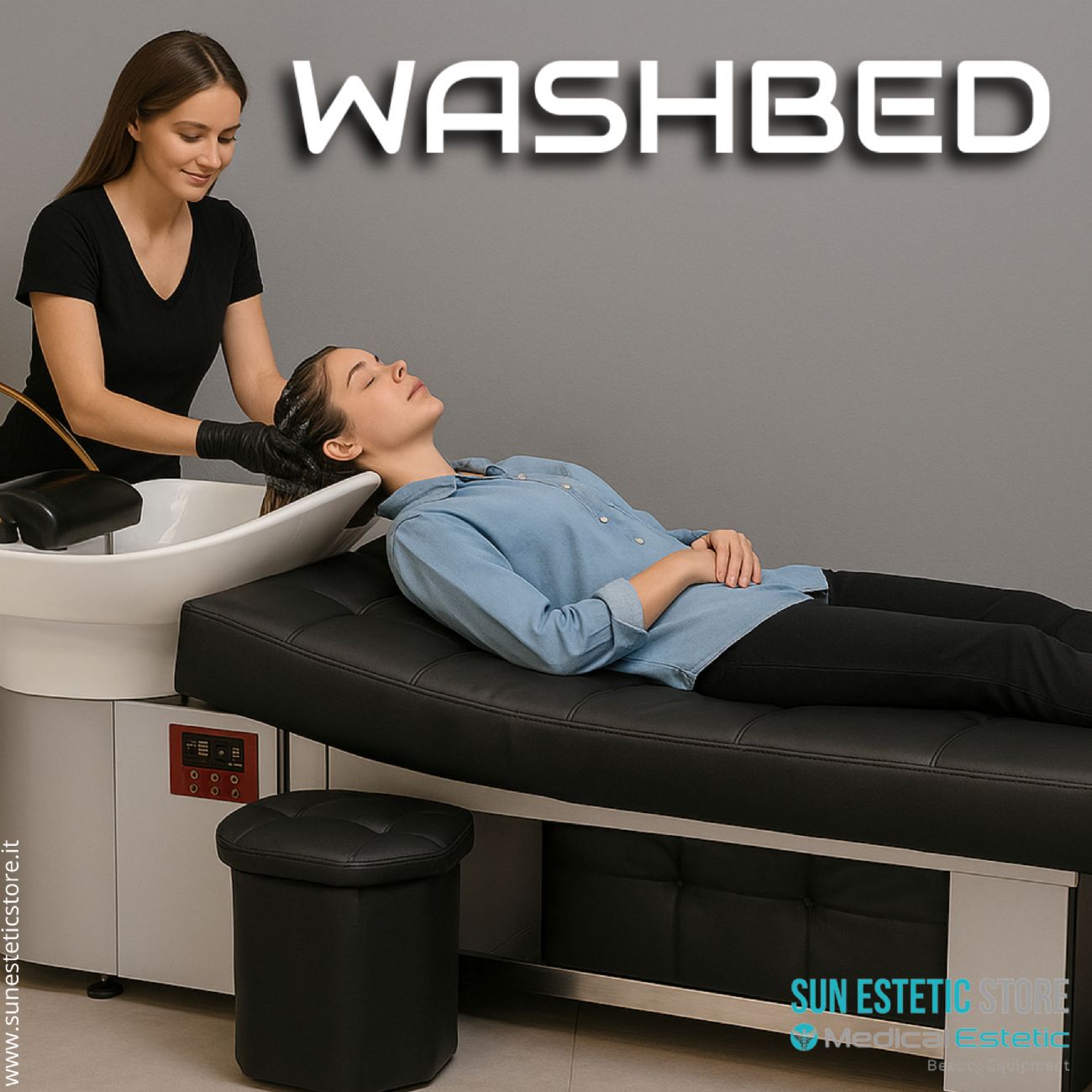 Washbed lettino lavatesta SPA trattamento capelli con vapore